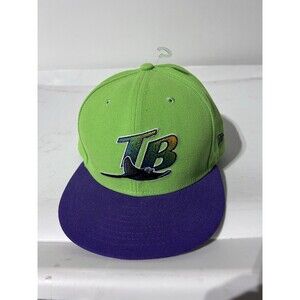 Tampa Bay Devil Rays x New Era 59FIFTY MLB Fitted Hat 7 3/8 Cap Green Purple
